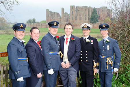 Groomsmen at Kenilworth Castle Wedding