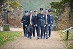 Groom and his stags at Kenilworth Castle in Warwickshire