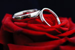 Wedding Rings Posed on a Buttonhole at kenilworth Castle Wedding