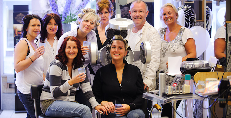 Wedding Photography: Bride and her party at Christian Hair and Beauty, Kenilworth, Warwickshire