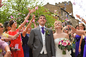 Wedding Couple with Confetti