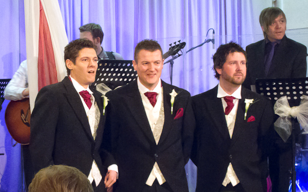 Groom sees his bride coming up the aisle in Coventry